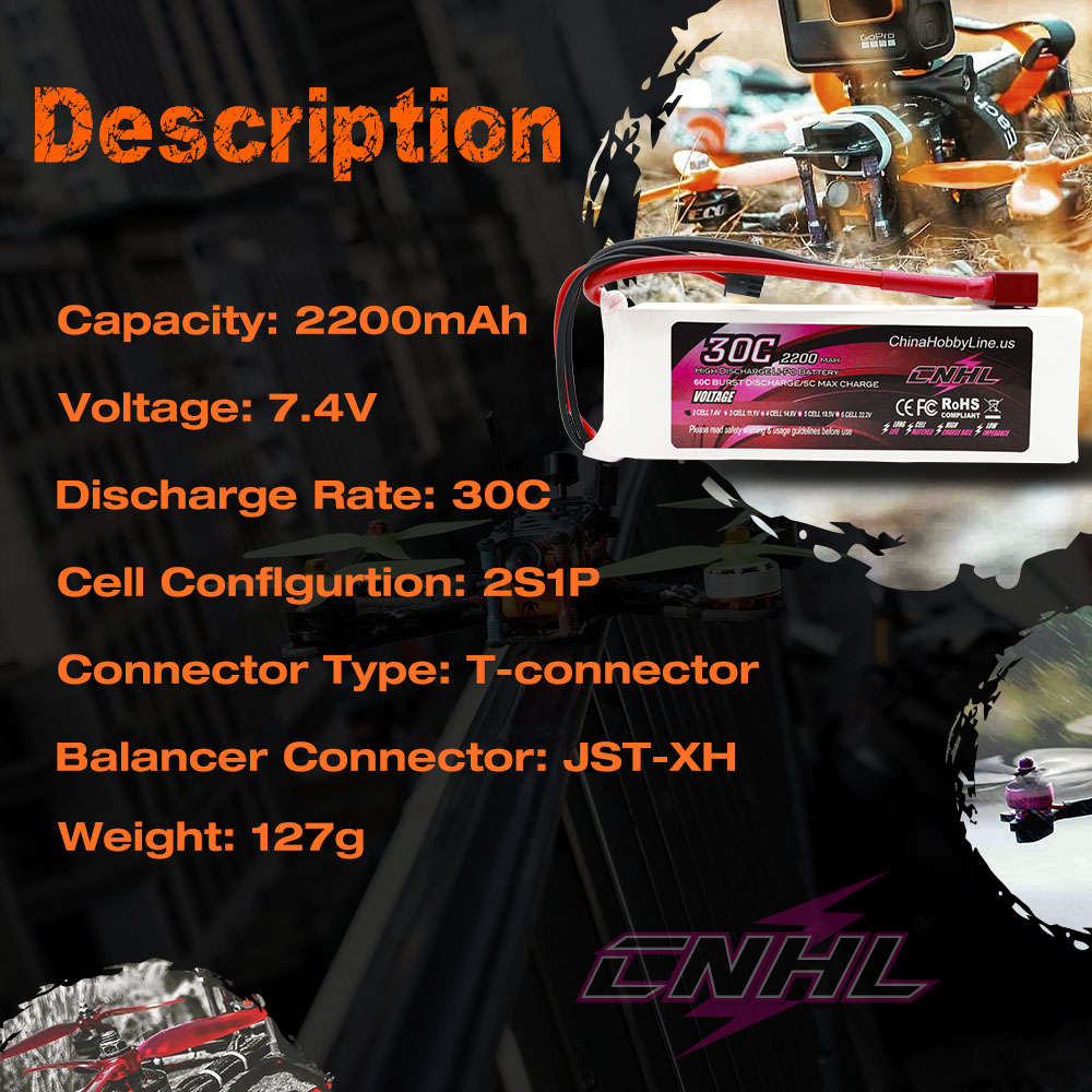 2 pz CNHL 2S 7.4 V Lipo Batter - Fpv Drone Quadcopter recensione e prezzo